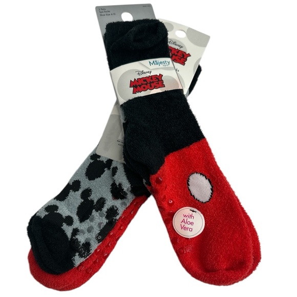 Disney Mickey Mouse Majesty Spa 2-Pack Socks W/Aloe Vera Size 4-10 - Picture 7 of 7